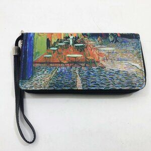 Vincent Van Gogh Art Cafe Terrace By Night Clutch Purse with Wrist Strap